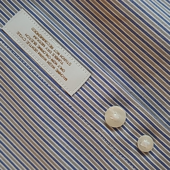 Gold Label Roundtree & Yorke Non-Iron Easy Wash Striped Dress Shirt 16/33 - Picture 5 of 5